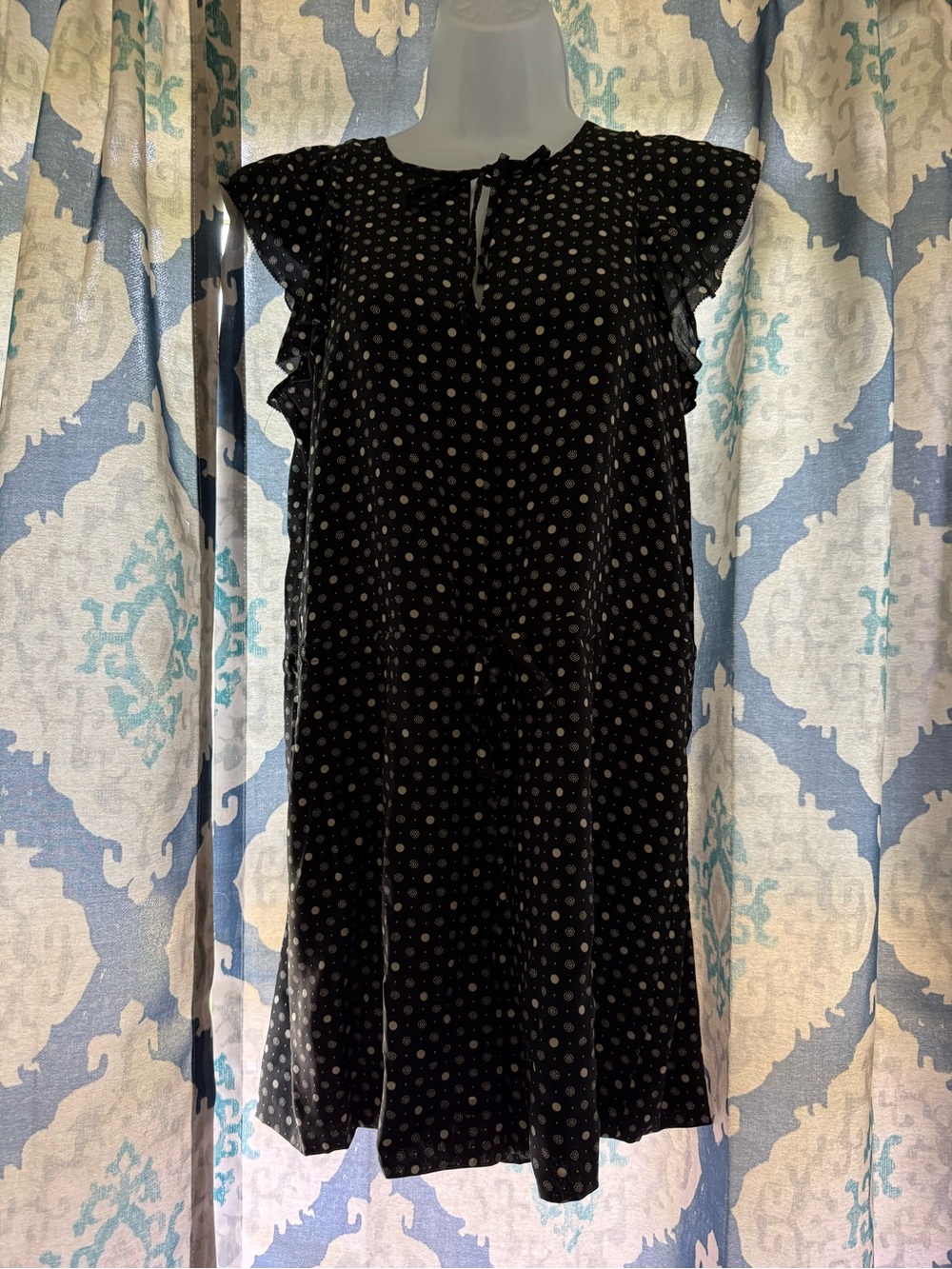 Madewell Polka Dots Black 100% Silk Shorts Romper XS
